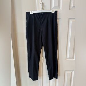 Zozo Linen Blend Lined Flat Front Side Zip Black Pants Size 10
